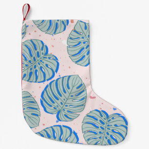Tropical Monstera: Terrazzo Vintages Muster Kleiner Weihnachtsstrumpf