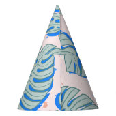 Tropical Monstera: Terrazzo Vintages Muster Partyhütchen (Rückseite)