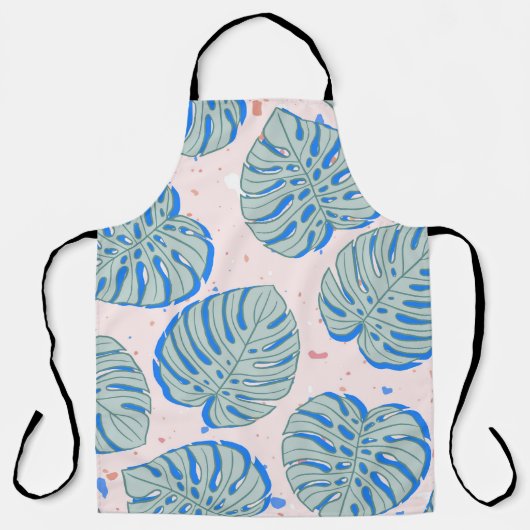 Tropical Monstera: Terrazzo Vintages Muster Schürze (Vorderseite)
