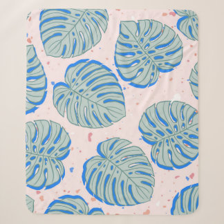 Tropical Monstera: Terrazzo Vintages Muster Sherpadecke