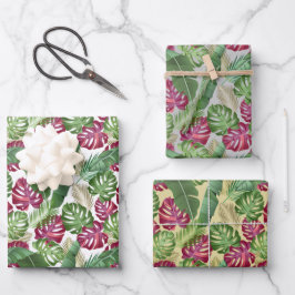 Tropical Monstera und Palm Blätter