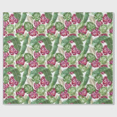 Tropical Monstera und Palm Blätter Geschenkpapier (Flach)