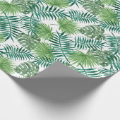 Tropical Monstera und Palm Blätter Geschenkpapier (Ecke)