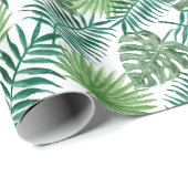 Tropical Monstera und Palm Blätter Geschenkpapier (Rolleneckpunkt)