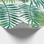 Tropical Monstera und Palm Blätter Geschenkpapier (Ecke)