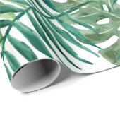 Tropical Monstera und Palm Blätter Geschenkpapier (Rolleneckpunkt)