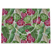 Tropical Monstera und Palm Blätter Große Geschenkt Große Geschenktüte (Vorderseite)