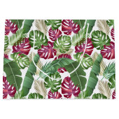 Tropical Monstera und Palm Blätter Große Geschenktüte (Vorderseite)