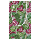 Tropical Monstera und Palm Blätter Kleine Geschenktüte (Vorderseite)