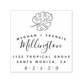 Tropical Monstera | VERHEIRATETE RÜCKSENDEADRESSE Permastempel (Design)