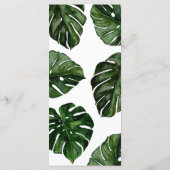 Tropical Monstera Wasserfarbe Blätter | Hochzeitme Menükarte (Rückseite)