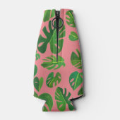 Tropical Monstera Wasserfarbe Grüne CUSTOM-Initial Flaschenkühler (Rückseite)