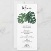 Tropical Monstera Wedding Menü und vielen Dank Einladung (Vorderseite)