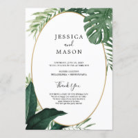 Tropical Monstera Wedding Program