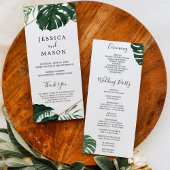 Tropical Monstera Wedding Program Programm