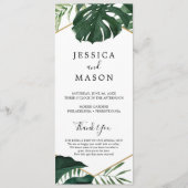 Tropical Monstera Wedding Program Programm (Vorderseite)