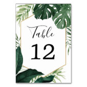 Tropical Monstera Wedding Tischnummern (Rückseite)