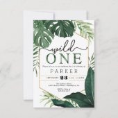 Tropical Monstera Wild Ein erster Geburtstag Einla Einladung (Vorderseite)