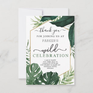 Tropical Monstera Wild One Birthday Danke Karte
