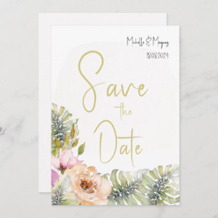 Tropical Monstero Boho Frische Pasta machen Save The Date