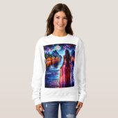 Tropical moonlit fantasy woman in paradise sweatshirt (Vorne ganz)