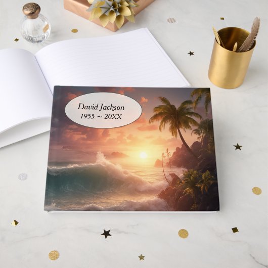 Tropical Morning Sunrise for Memorial Service  Gästebuch (Vorderseite Offen)