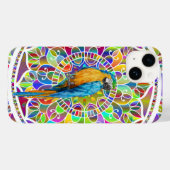 Tropical Mosaic – Blue & Gold Macaw Mandala Case-Mate iPhone Hülle (Rückseite (Horizontal))