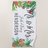 Tropical Mr. & Mrs. Personalisiert Strandtuch (Vorderseite)