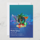 Tropical Music Fest Island Graduation Party Invita Einladung (Vorderseite)