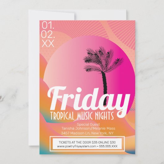 Tropical Music Nights Promotionclub Flyer Einladung (Vorderseite)