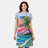 Tropical Na Pali Coast Kauai Kitchen Schürze (Getragen)