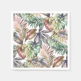 Tropical Napkins Green und Blush Napkins Palm Leaf Serviette