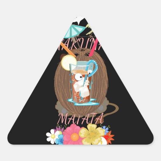 Tropical Nature's Bounty" Kokospalmen Dreieckiger Aufkleber (Vorderseite)