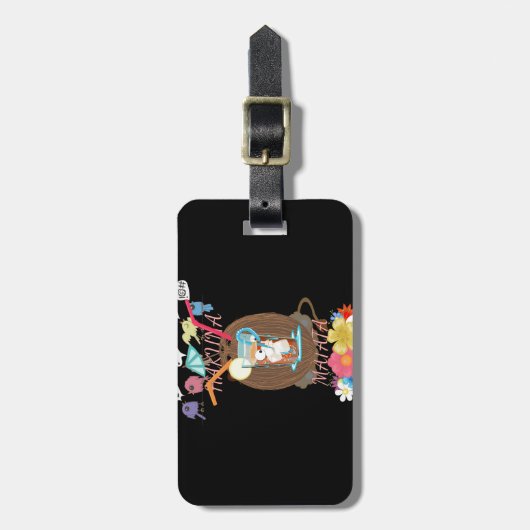 Tropical Nature's Bounty" Kokospalmen Gepäckanhänger (Vorderseite vertikal)