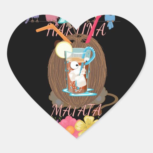 Tropical Nature's Bounty" Kokospalmen Herz-Aufkleber (Vorderseite)