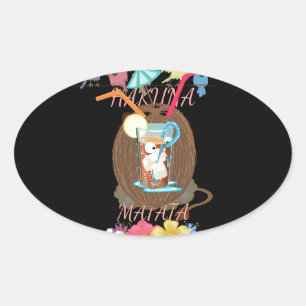 Tropical Nature's Bounty" Kokospalmen Ovaler Aufkleber