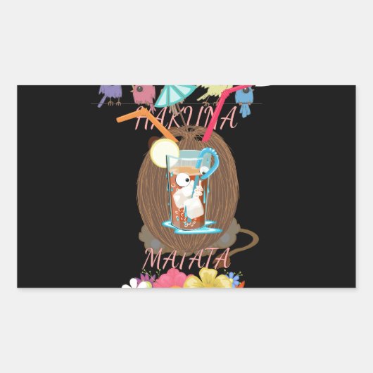 Tropical Nature's Bounty" Kokospalmen Rechteckiger Aufkleber (Vorderseite)