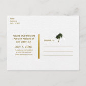 Tropical Nautical Beach & Palm Trees Save the Date Ankündigungspostkarte (Rückseite)