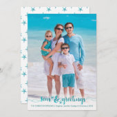 Tropical Nautical Script Frohen Festtage Feiertagskarte (Vorne/Hinten)