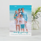 Tropical Nautical Script Frohen Festtage Feiertagskarte (Stehend Vorderseite)