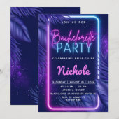 Tropical Neon Bachelorette Einladung Party (Vorne/Hinten)