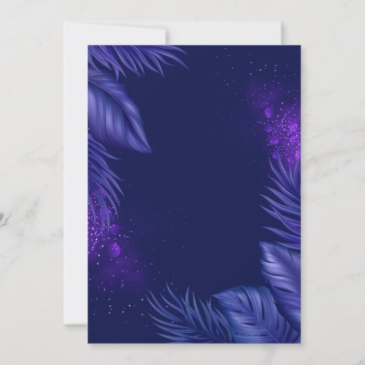 Tropical Neon Beach Einladung Party (Rückseite)