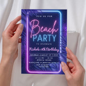 Tropical Neon Beach Einladung Party