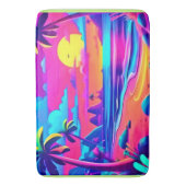 Tropical Neon Beach Sunset Art Badematte (Vorderseite Vertikal)