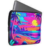 Tropical Neon Beach Sunset Art Laptopschutzhülle (Vorne Rechts)