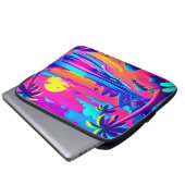 Tropical Neon Beach Sunset Art Laptopschutzhülle (Vorne Knopf)