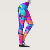 Tropical Neon Beach Sunset Art Leggings (Rechts)