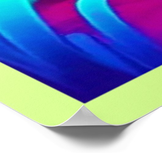 Tropical Neon Beach Sunset Art Poster (Ecke)