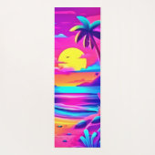 Tropical Neon Beach Sunset Art Yogamatte (Rückseite)