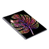 Tropical Neon Bright Leaf Notizblock (Rechte Seite)